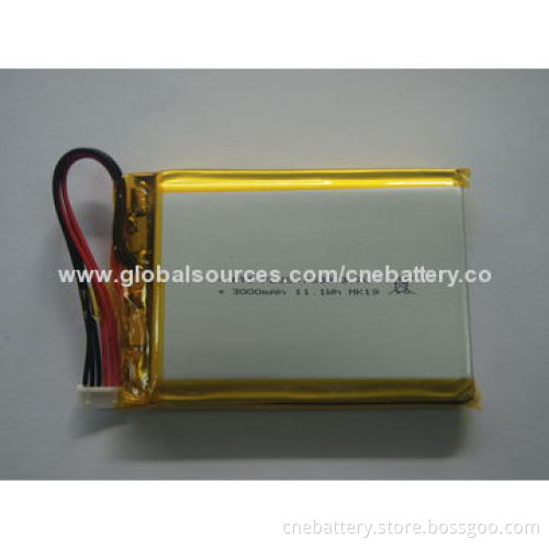 3.7V 3,000mAh Lithium Polymer Battery for GPRS Device, Tablet, Mobile Phone, Sony's PSP, POS, RazorNew
